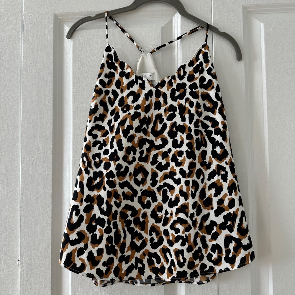 J. Crew Black and White Sleeveless Scalloped Cut Camisole sz 00